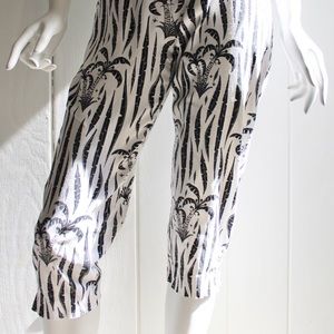 1990s Vintage Govango Tropical Print Capri Pants